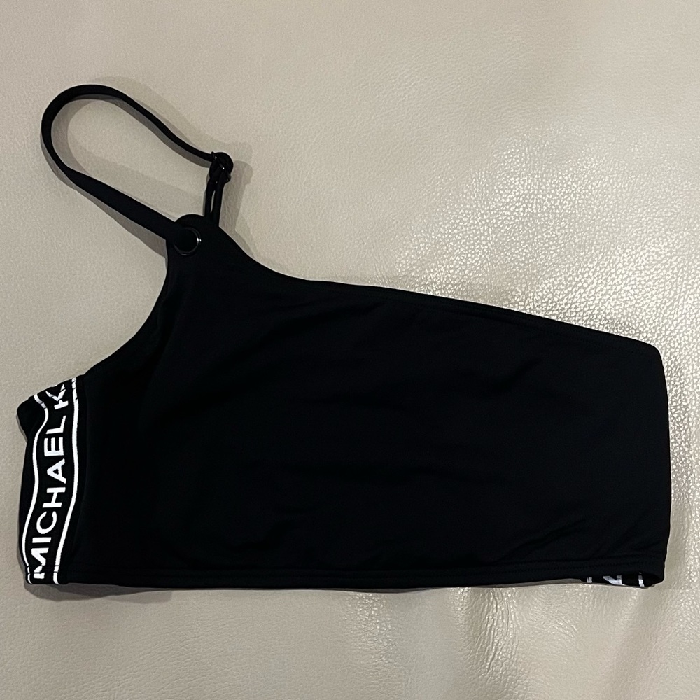 Michael Kors Strappy One-shoulder Swim Top
